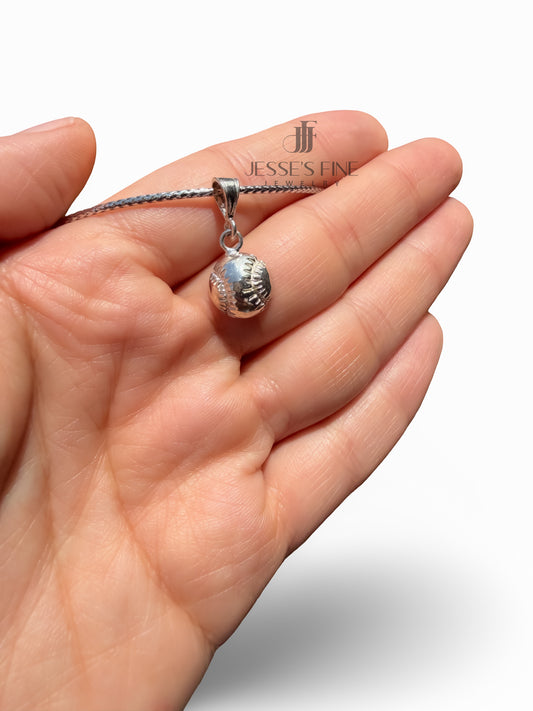 Baseball silver collar necklace