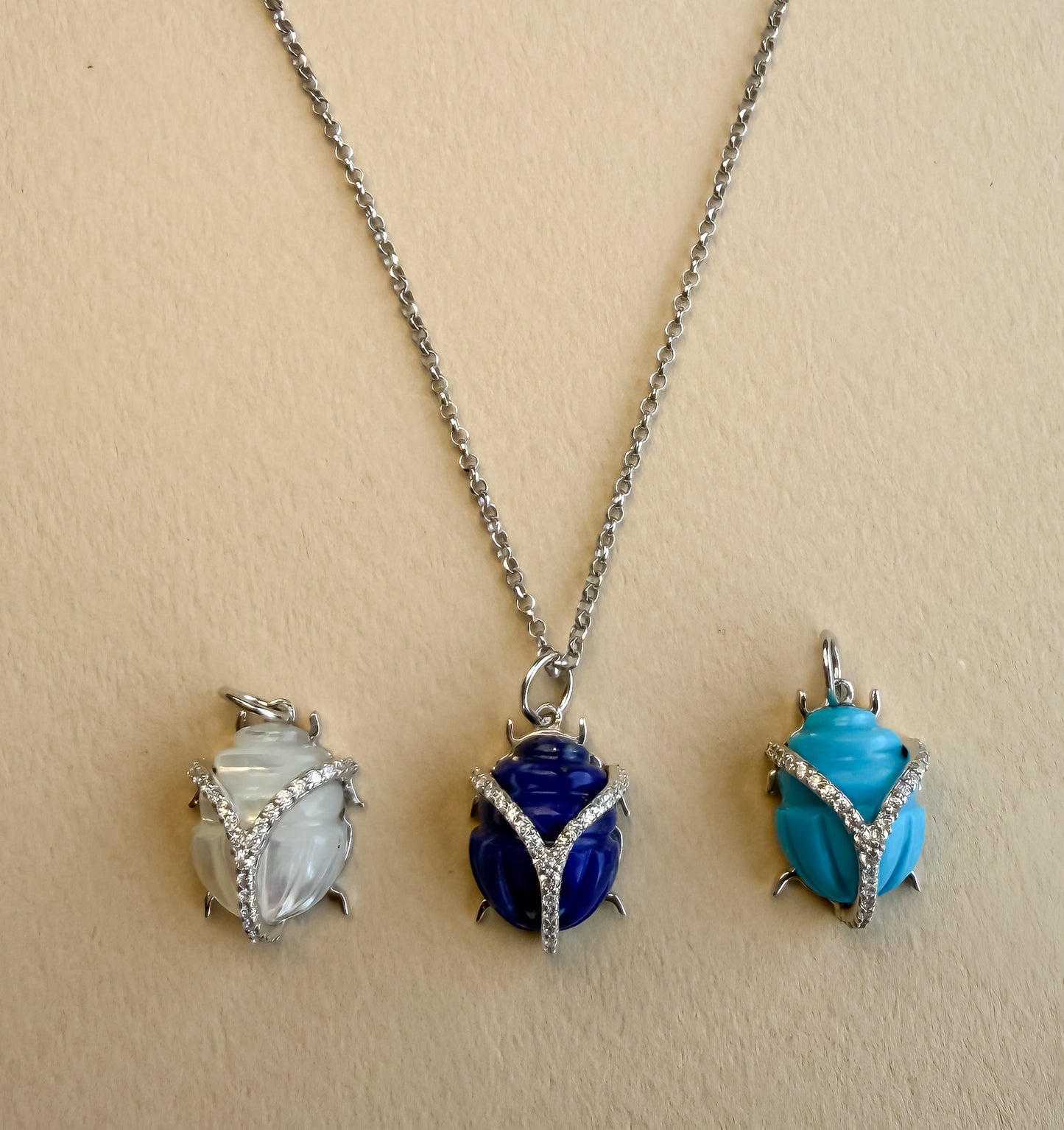 Lapis scarab hand carved sterling silver gift for her good luck scarab pendant natural stone scarab pendant dainty mini scarab Egyptian