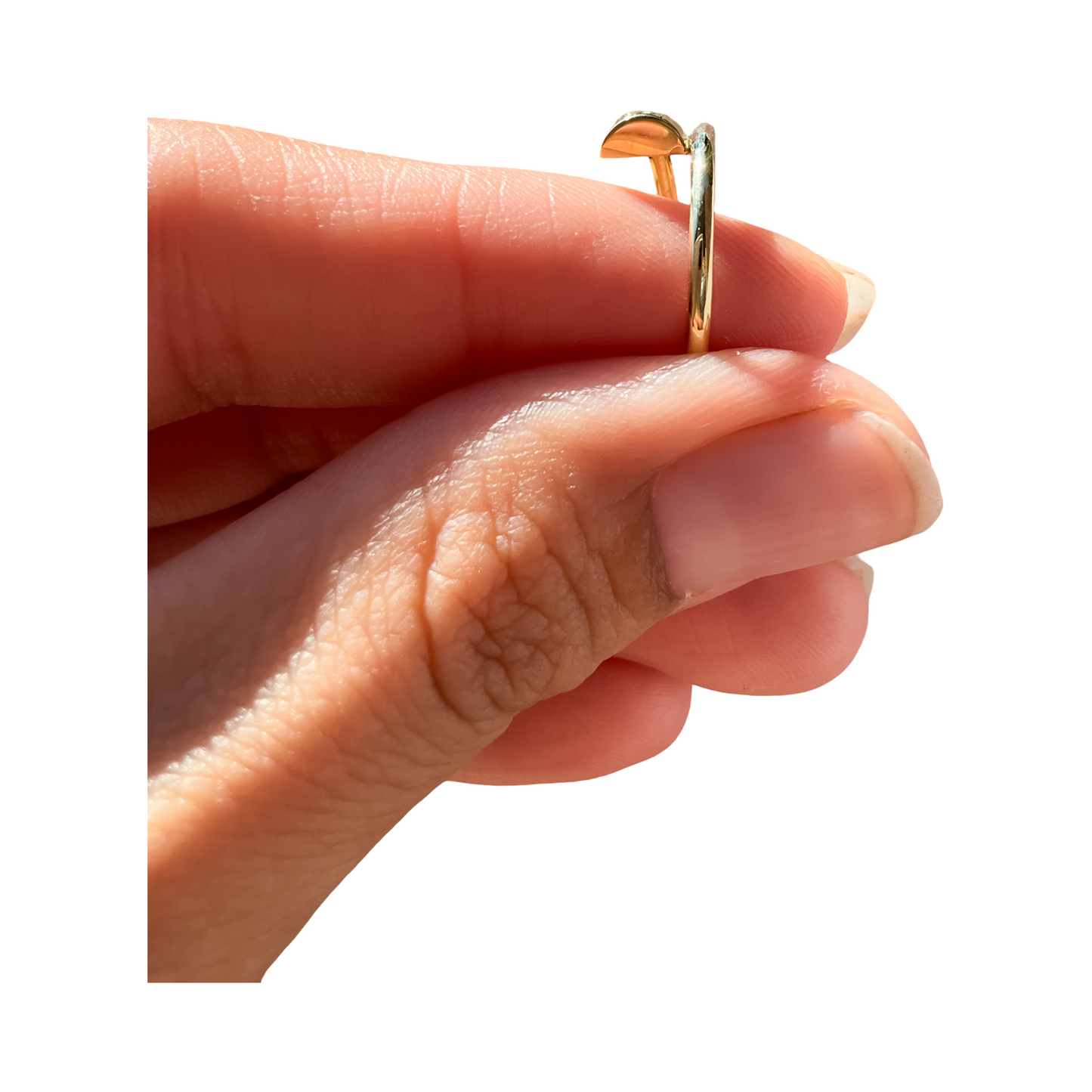 Dainty 10k gold nail inspired ring