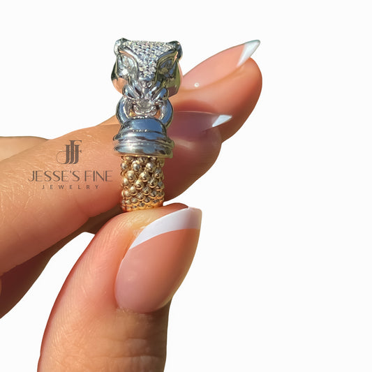 Jaguar statement ring gold jaguar rings cocktail jaguar ring silver panther statement chunky gold ring flexiable ring