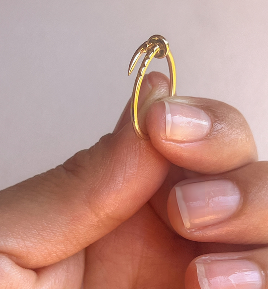 10k gold dainty nail ring