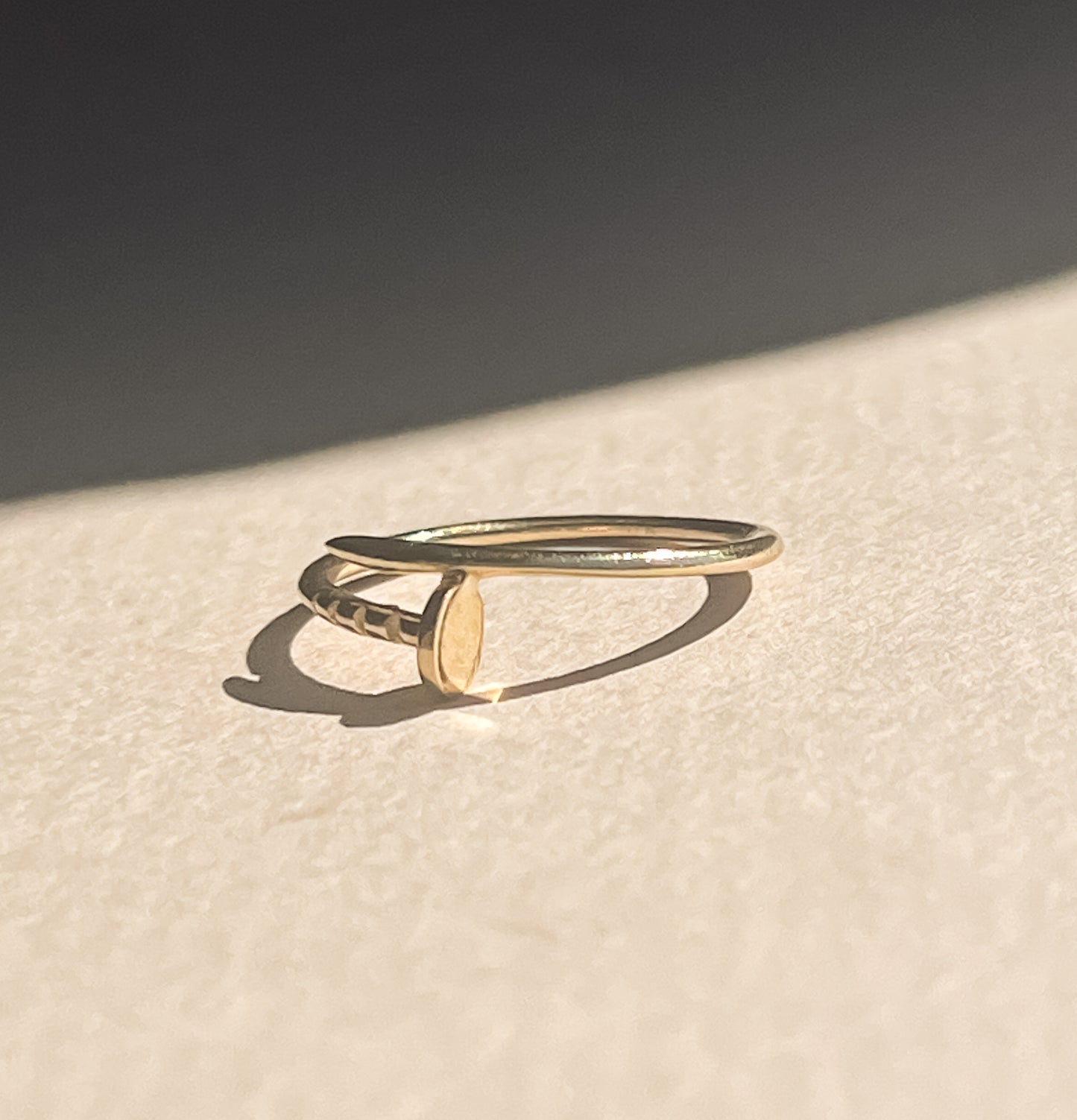 10k gold dainty nail ring