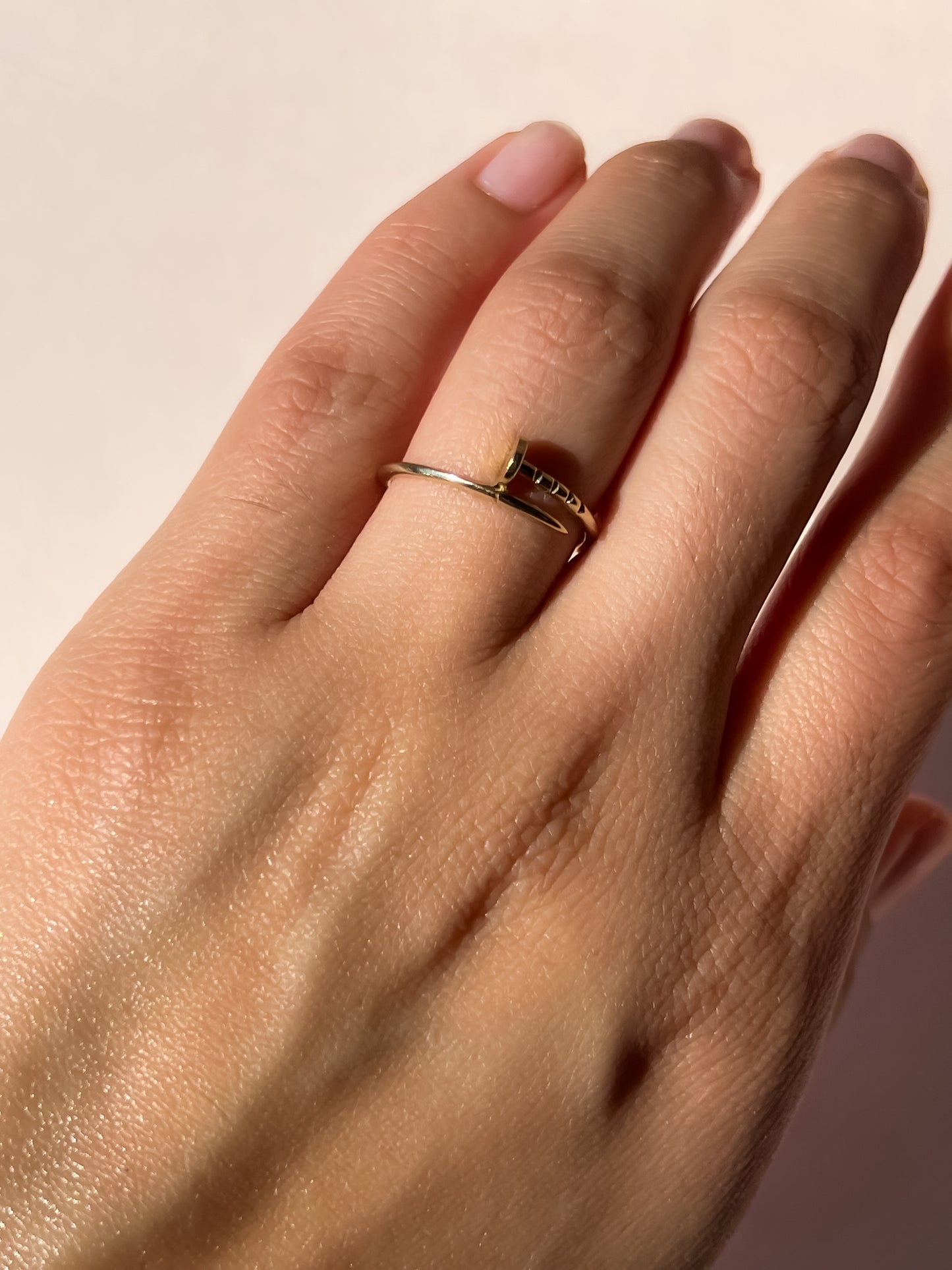 10k gold dainty nail ring