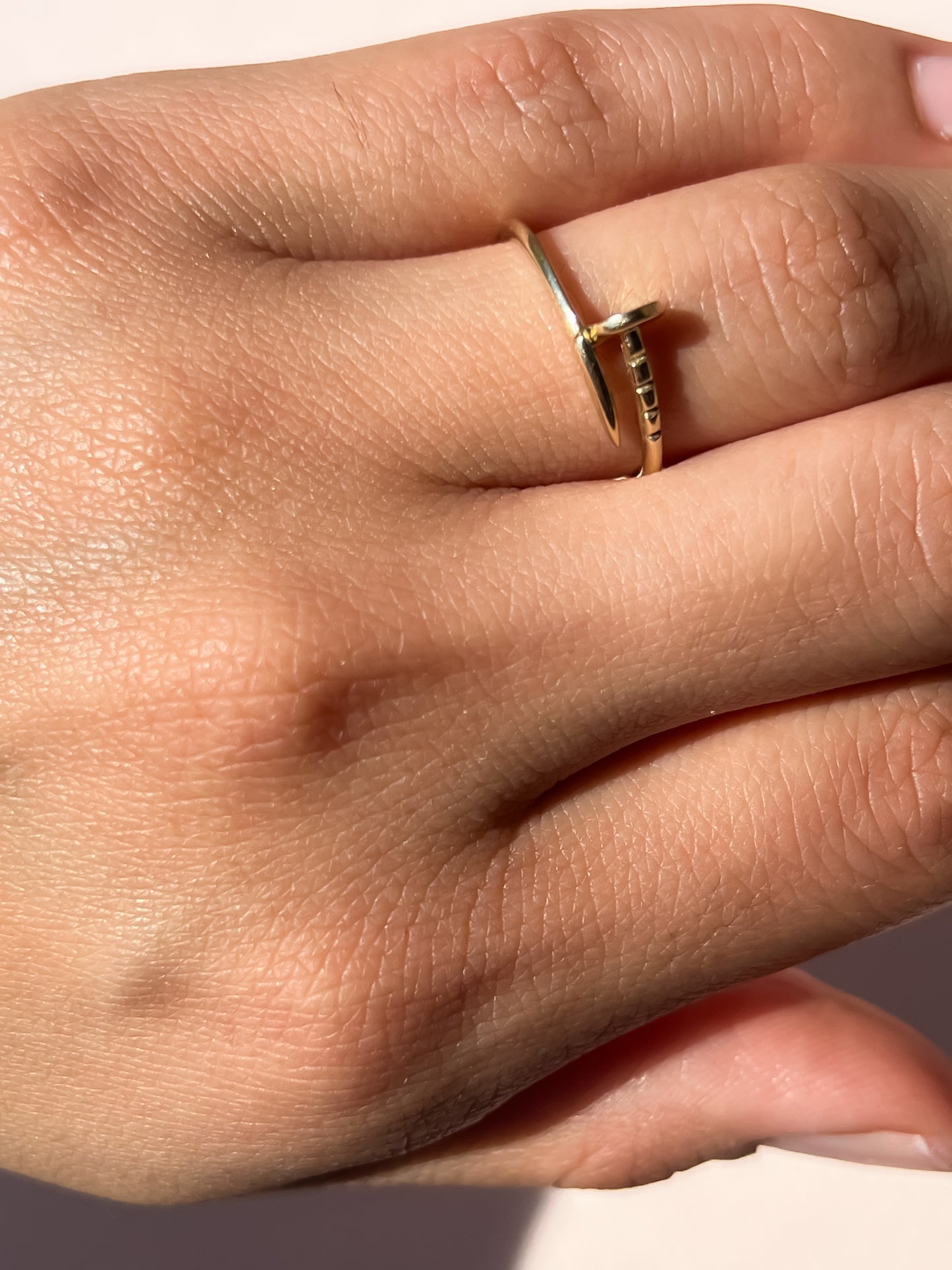 10k gold dainty nail ring