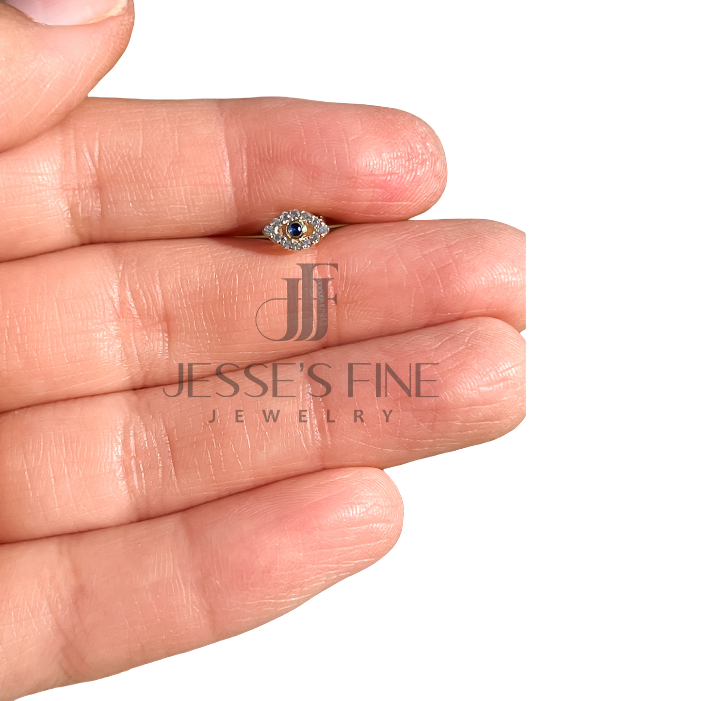 Dainty 10k gold evil eye stud