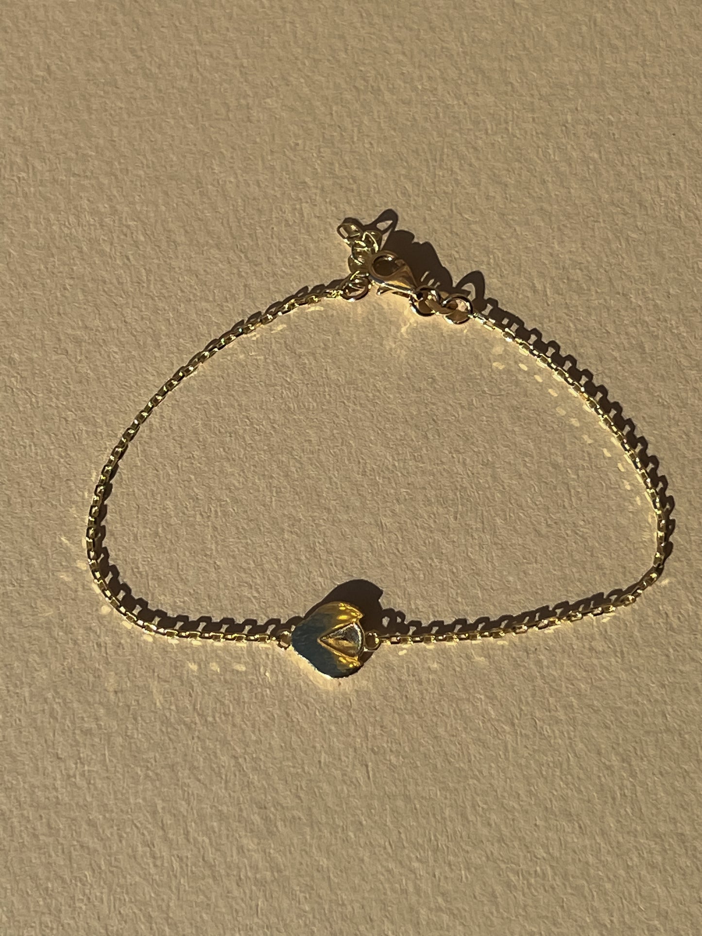 Dainty 10k gold ladybug bracelet