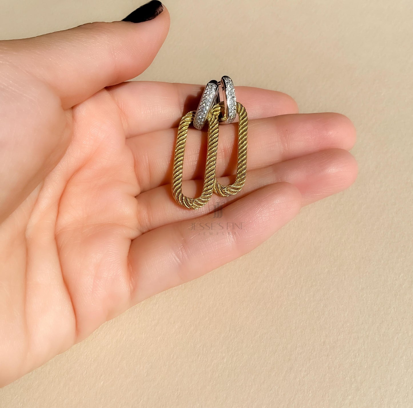 Two tone long hoop earrings mixed metal hoop earrings wedding earrings elegant long mixed metal earrings gold and silver long hoop earrings