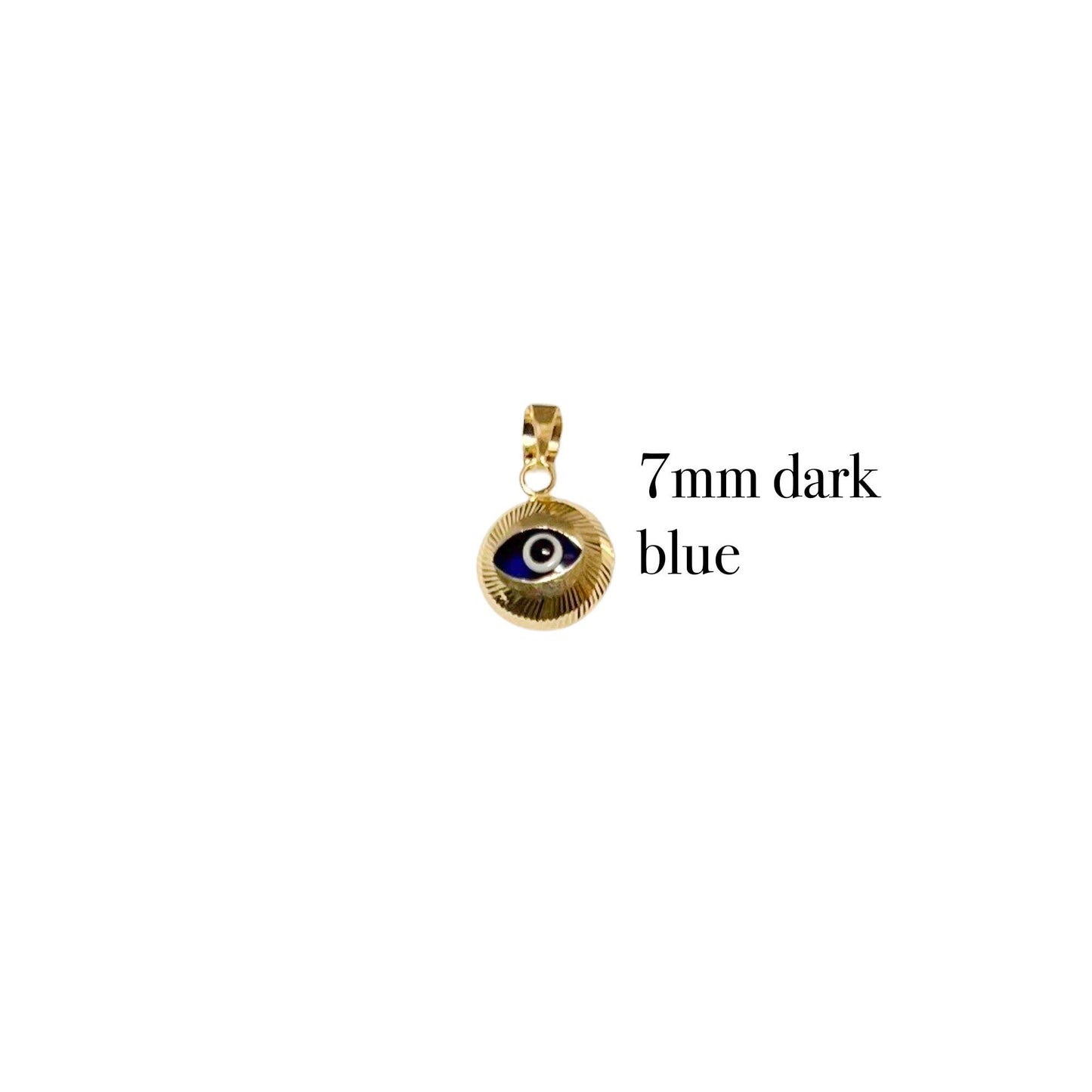 Nazar Puffed round evil eye pendant 14k rounded gold turquoise round ocean blue evil eye charm glass evil eye pendant amulet mal de ojo