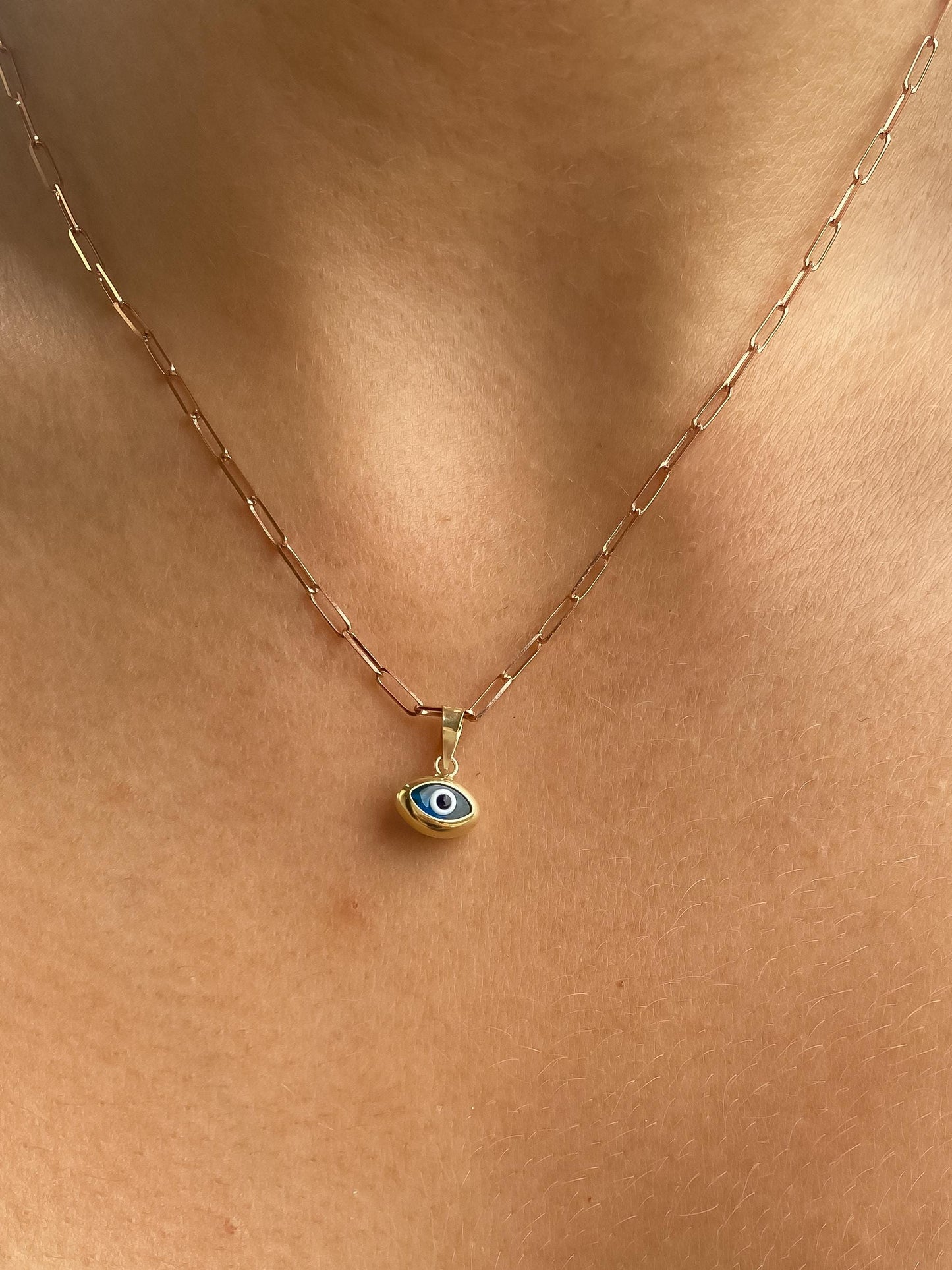 Dainty evil eye pendant mini evil eye pendant 10k gold mini evil eye pendant for her gift for friend amulet evil eye minimalist evil eye