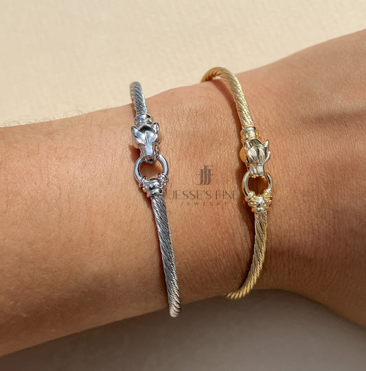 Panther bangle bracelet gold plated silver panther cuff gift for her panther cuff bangle gift for her jaguar dainty bracelet for small wrist