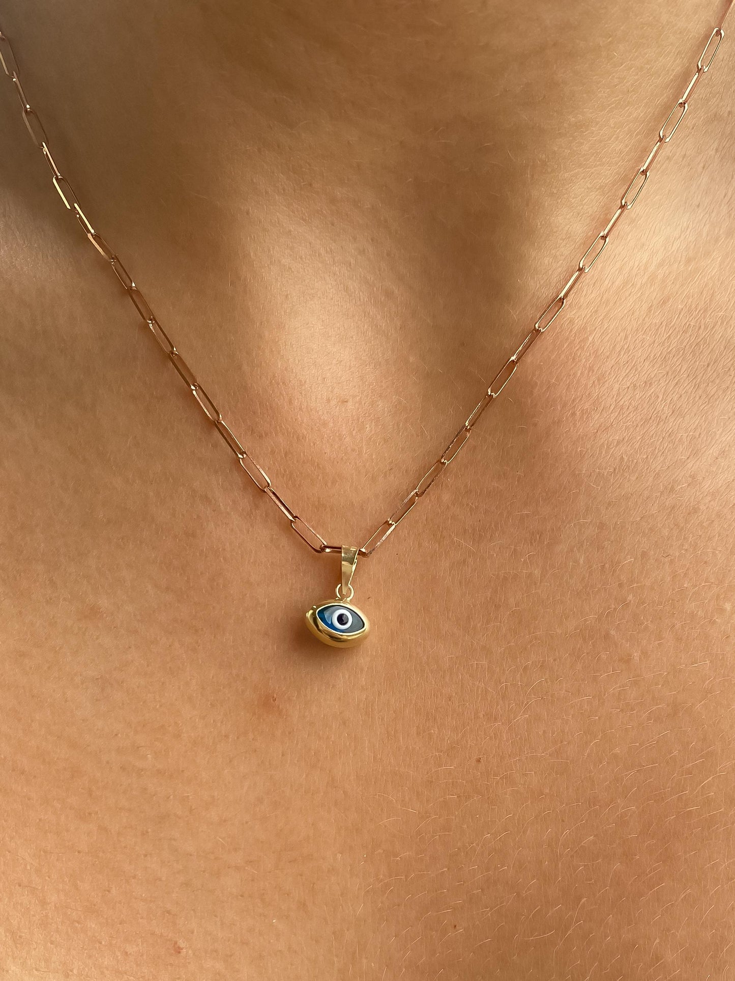 Mini eye shaped evil eye pendant mini evil eye pendant 10k gold mini evil eye pendant for her gift for friend amulet evil eye minimalist