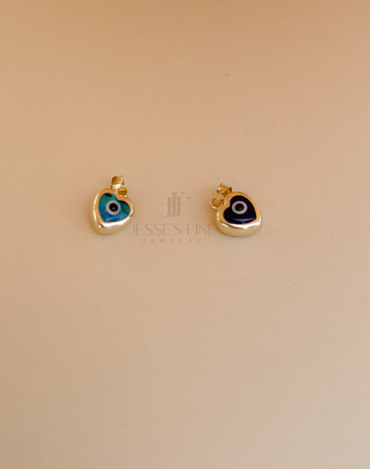 Heart evil eye pendant turquoise real 14k gold evil eye heart shaped charm pendant gift for friend protection evil eye charm amulet evil eye