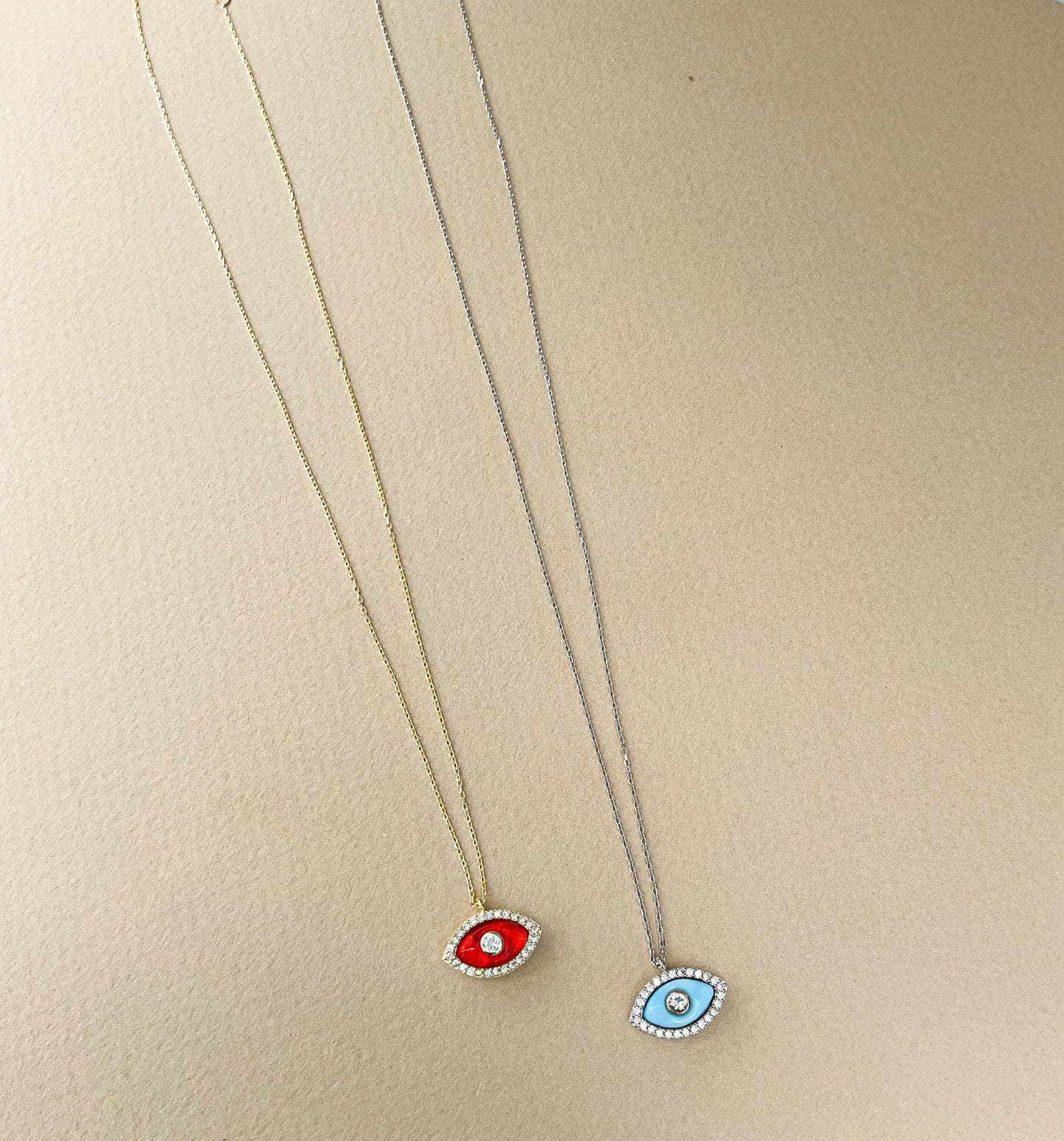 Red evil eye necklace talisman red evil eye necklace dainty evil eye necklace for her protection mal de ojo red evil eye amulet necklace