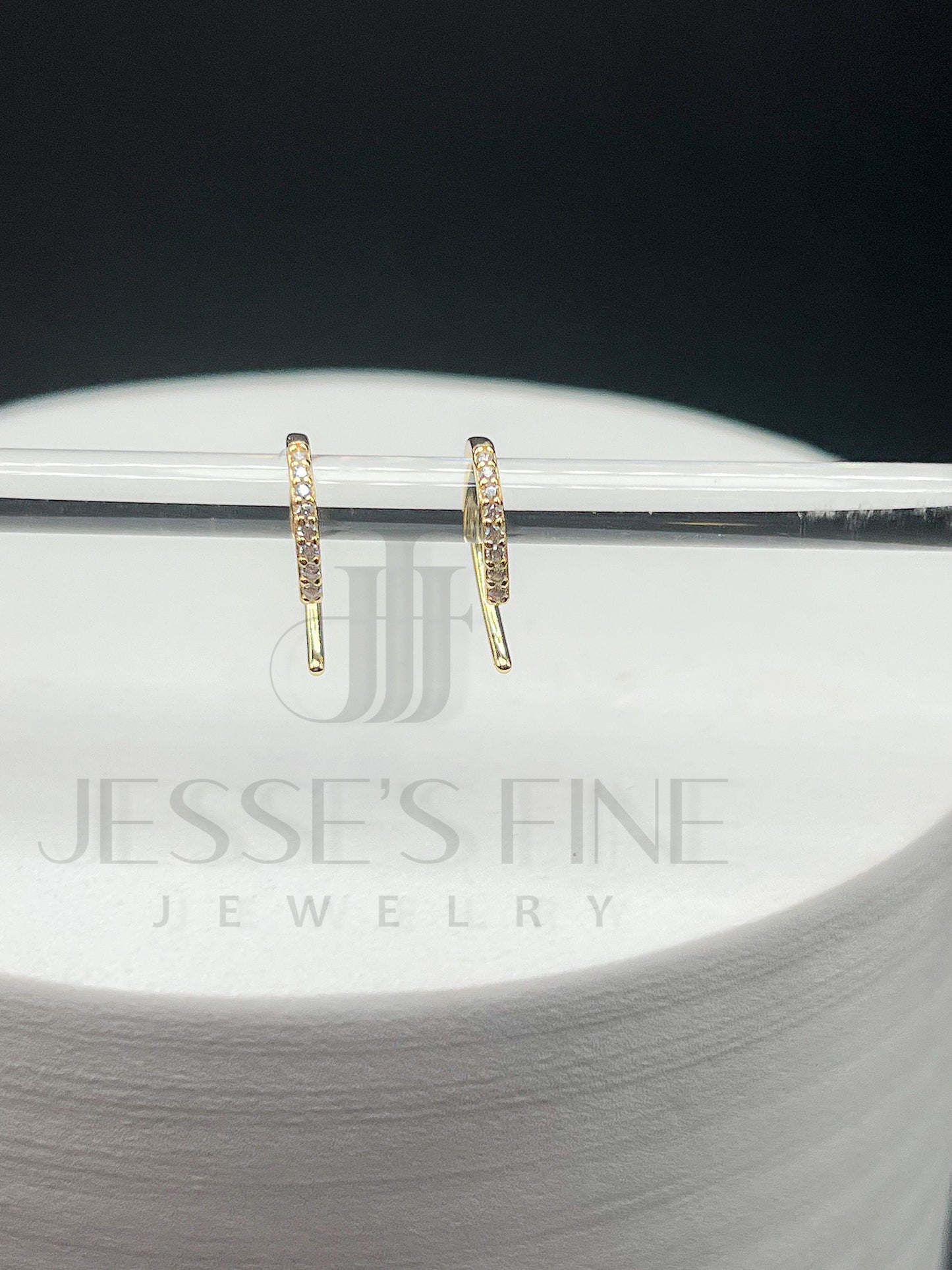 Dainty threader Earrings Dainty CZ stone Arc Wire Earrings Minimalist Earrings curated earring gift for her dainty earrings open hoop tiny