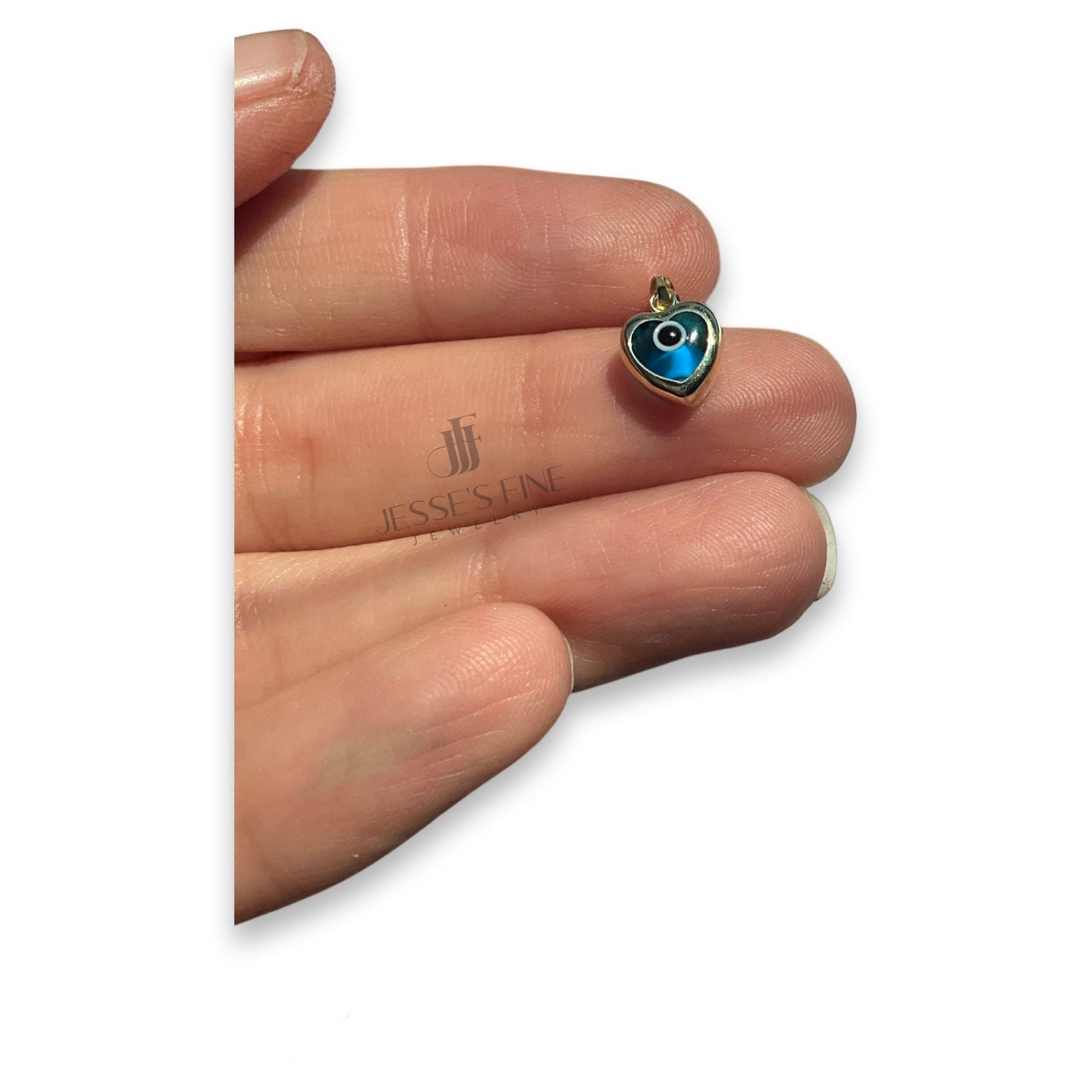 Turquoise real gold heart evil eye 14k evil eye heart shaped charm pendant gift for friend protection evil eye charm amulet evil eye gift