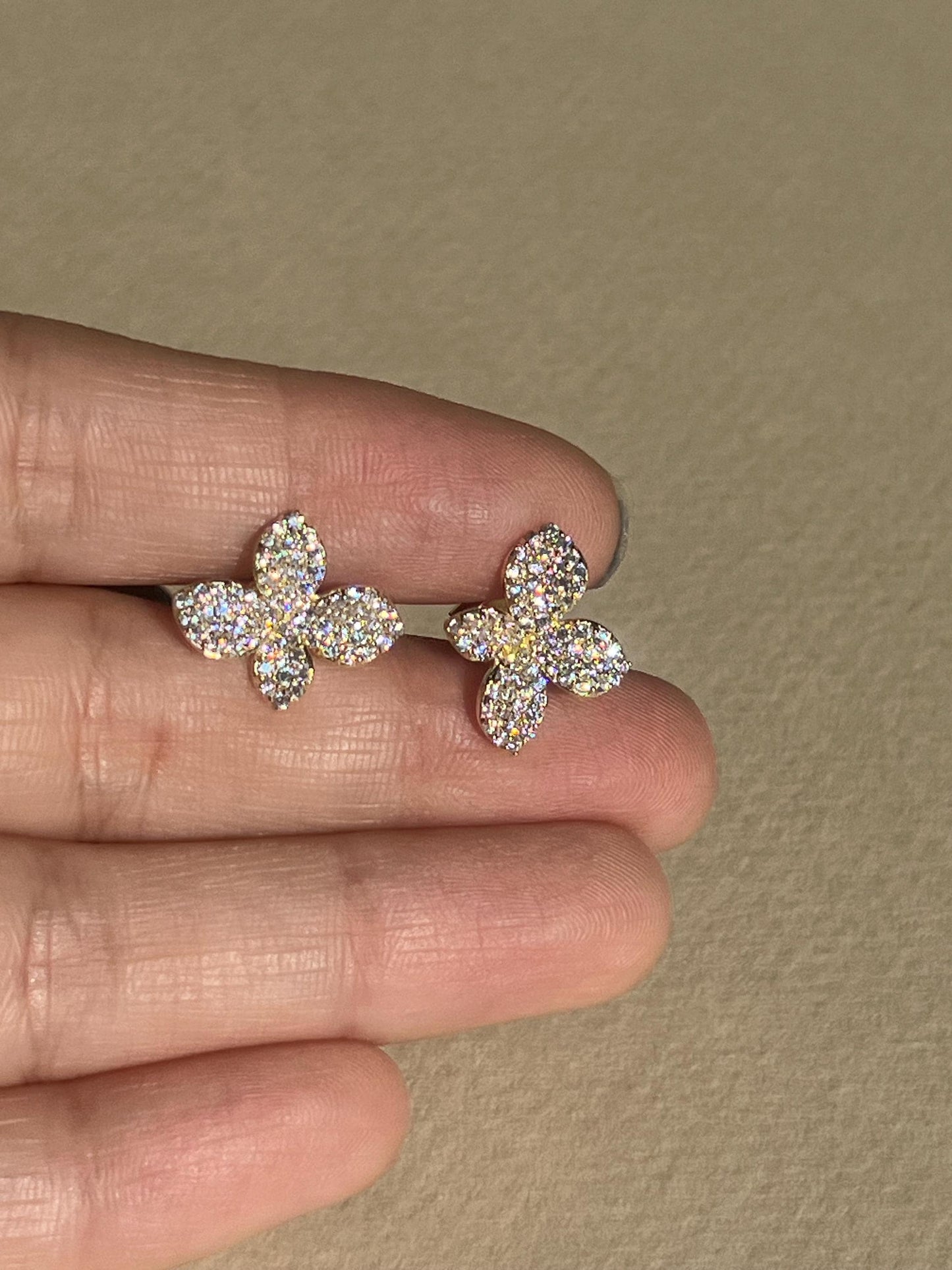 Bridal flower earrings wedding day earrings flower gold plated sterling silver earring bridesmaid earring blossom earrings designer earring