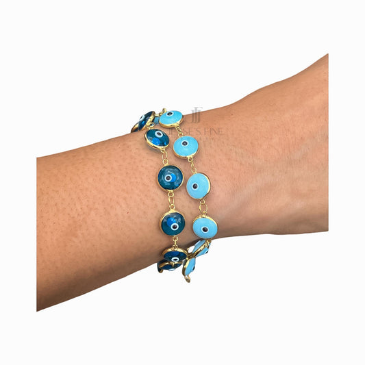 Evil eye tennis bracelet gold plated tennis turquoise evil eye bracelet light blue evil eye bracelet multicolor evil eye bezel bracelet