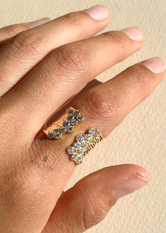 Thick hammered statement ring texture thick cigar style ring statement gold ring gift for her  western gold ring open ring adjustable ring