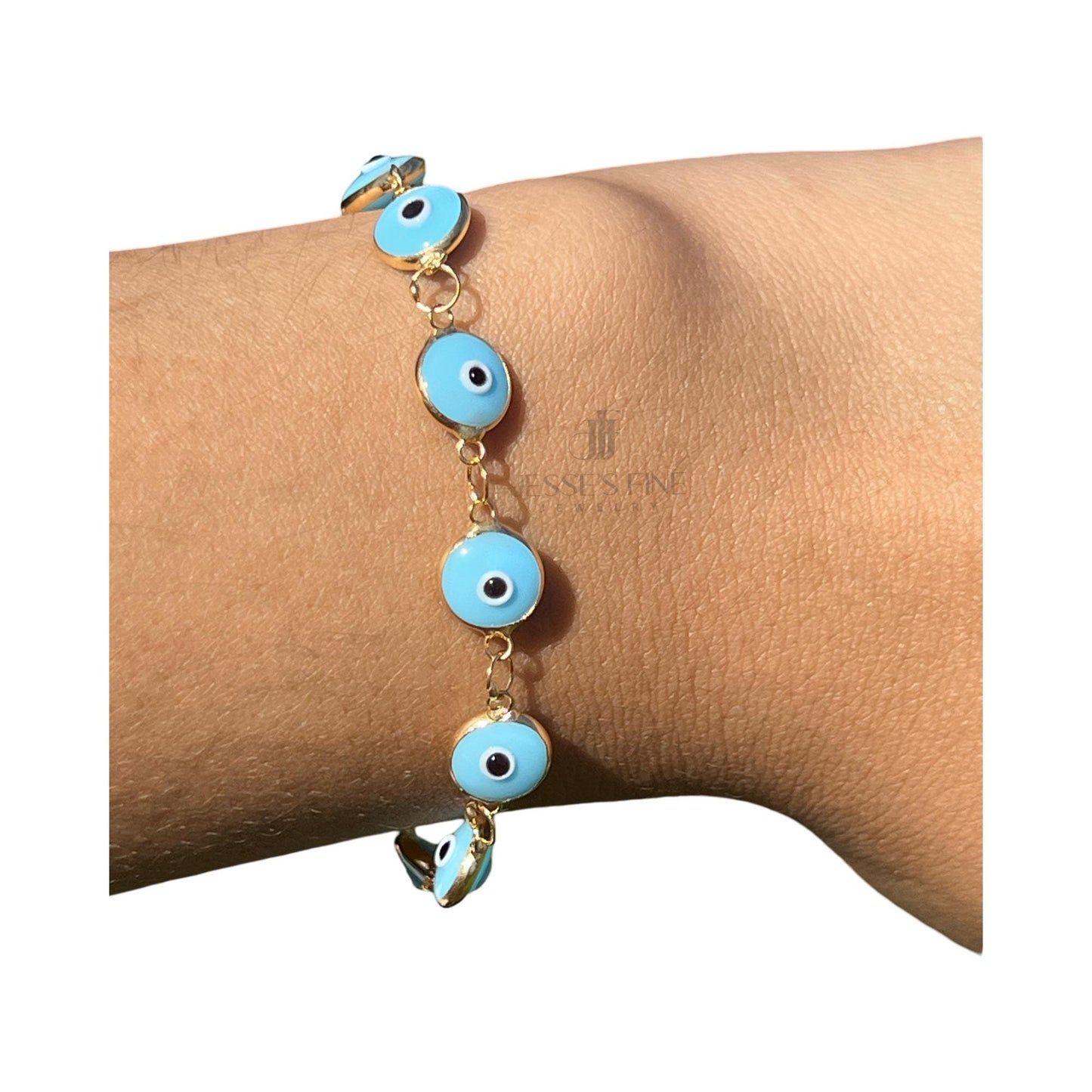 Evil eye gold tennis turquoise evil eye bracelet light blue evil eye bracelet dark blue glass evil eye bezel tennis bracelet protection
