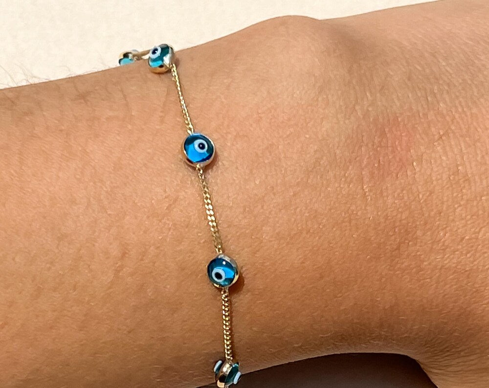 Gold Evil Eye Bracelet Tennis Bracelet