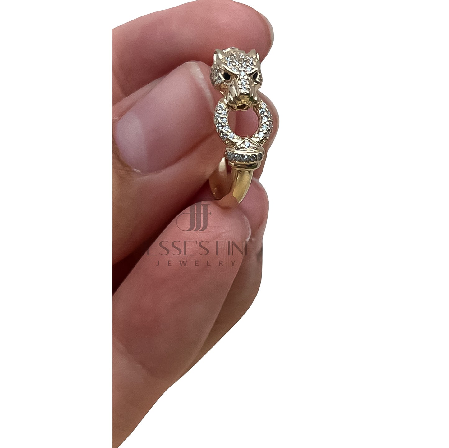 Panthere head gold ring jaguar gold panther ring jewelry for animal lover gift for her leopard ring Panthere gold band ring animal head ring