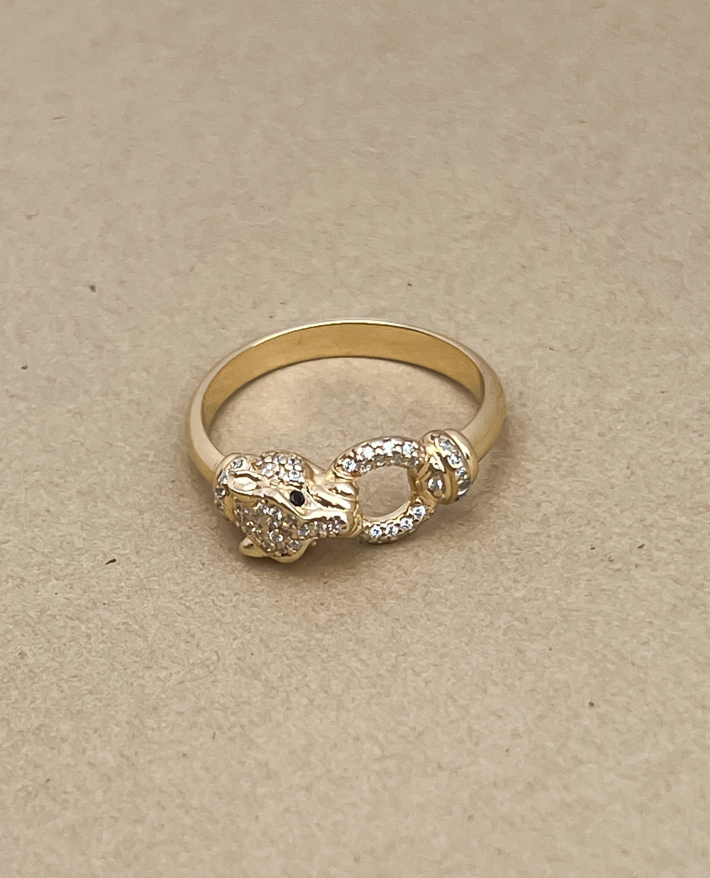 Panthere head gold ring jaguar gold panther ring jewelry for animal lover gift for her leopard ring Panthere gold band ring animal head ring