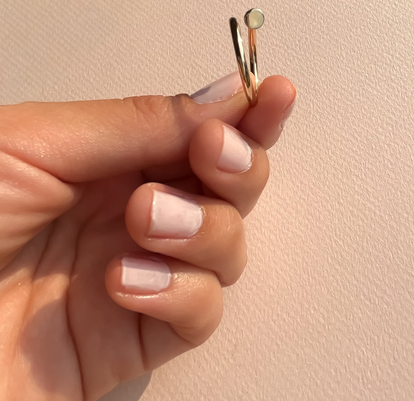 Dainty 14k gold nail inspired ring