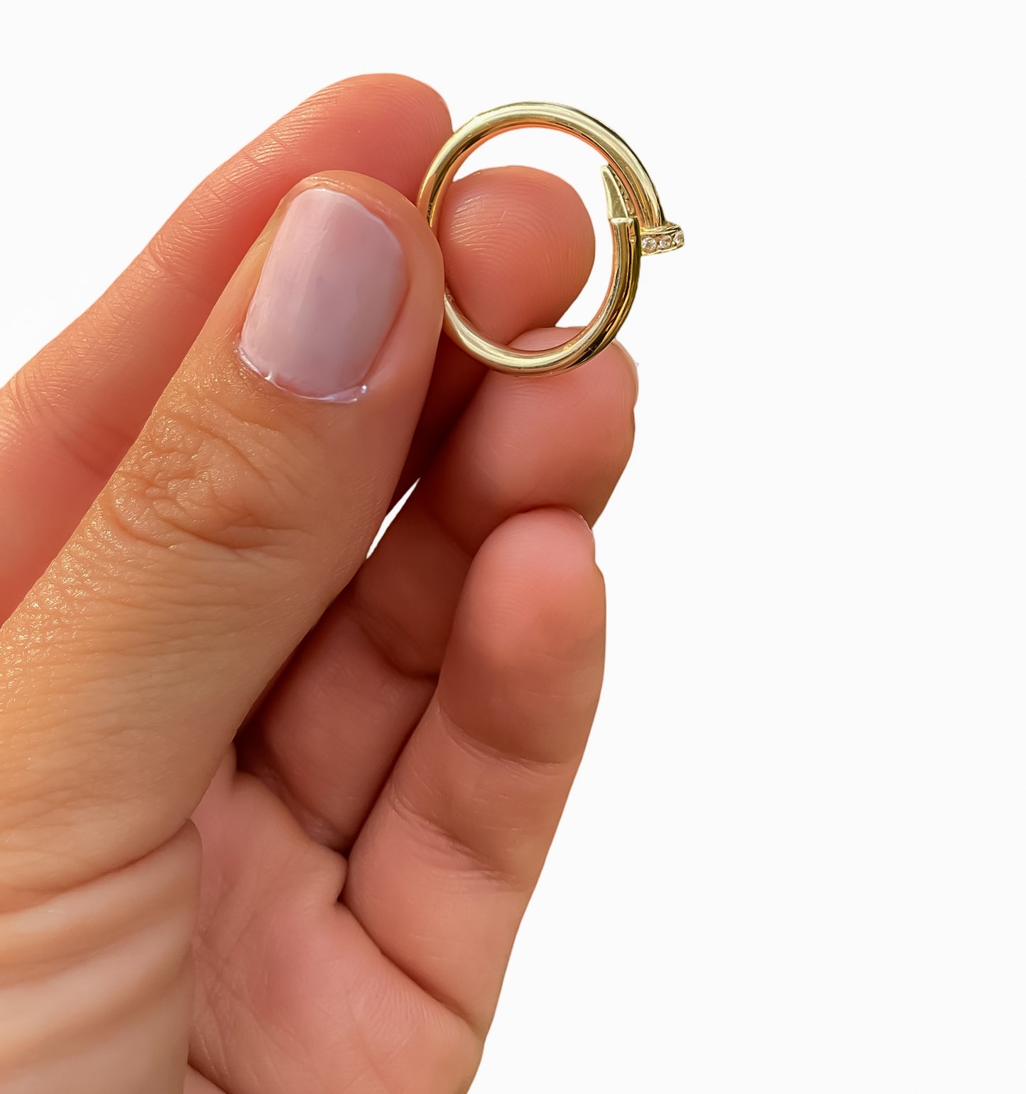 Dainty 14k gold nail inspired ring