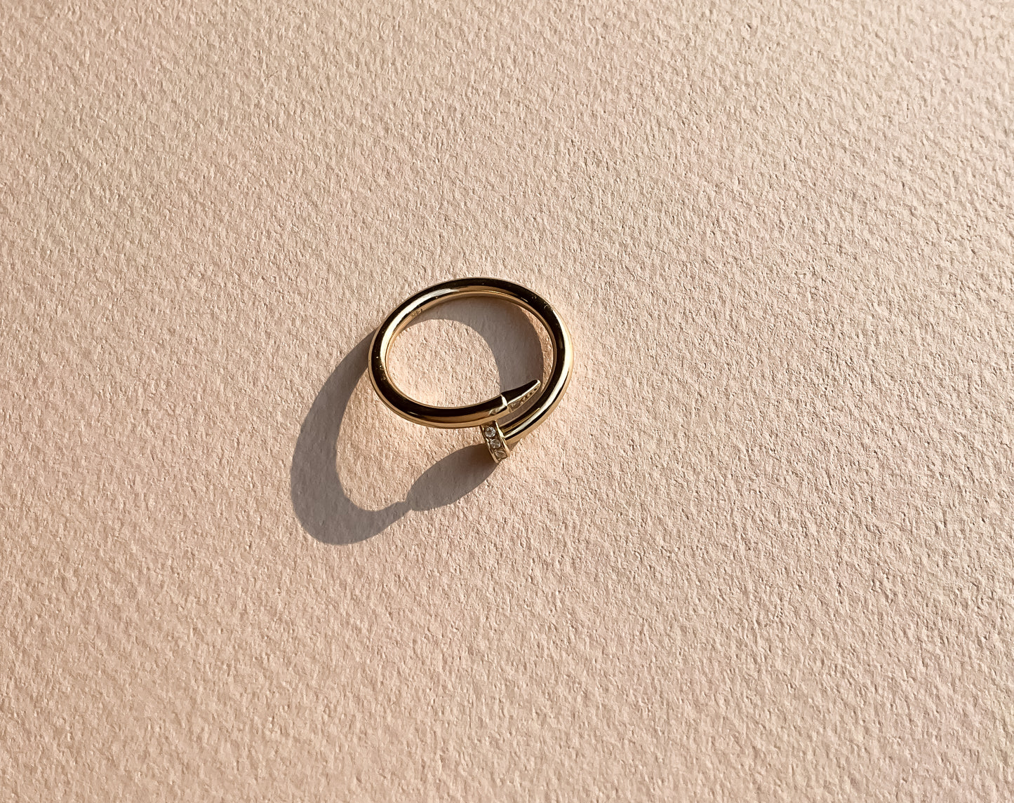 Dainty 14k gold nail inspired ring